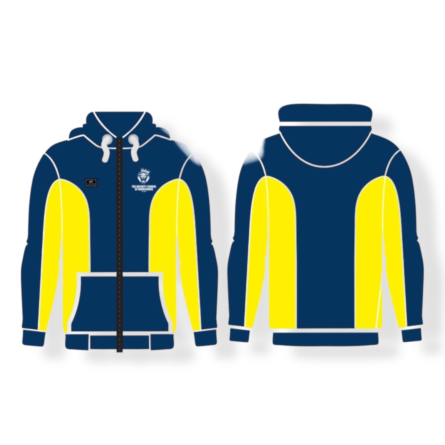 Navy Blue/Yellow w/ Hood Zip Up